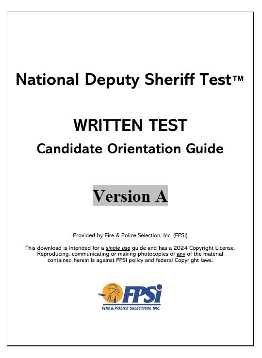 National Deputy Sheriff Test (NDST) – Version A