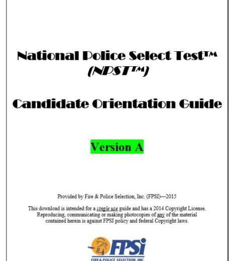 National Police Select Test (NPST) – Version A
