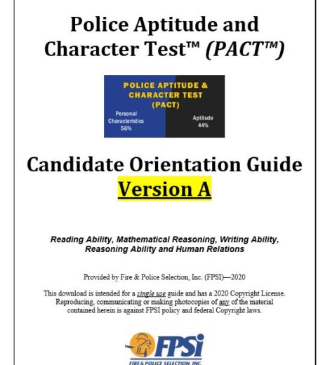 Police Aptitude and Character Test (PACT) – Version A