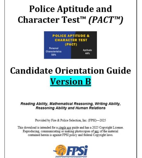Police Aptitude and Character Test (PACT) – Version B