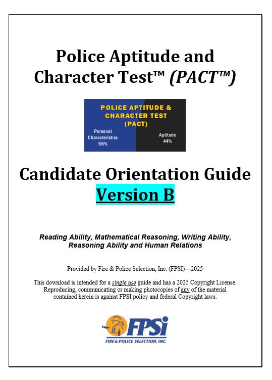 Police Aptitude and Character Test (PACT) – Version B